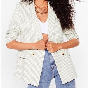 NWT Nasty Gal Women’s Check Blazer (great for spring!)